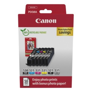 Canon Encre 6117C004 PGI-530 CLI-531 Multipack BK C M Y GY