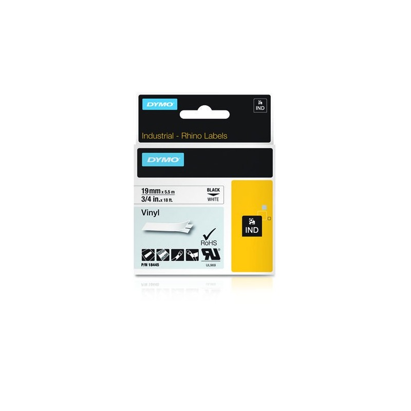 Dymo Étiquette 18445 Noir sur Blanc