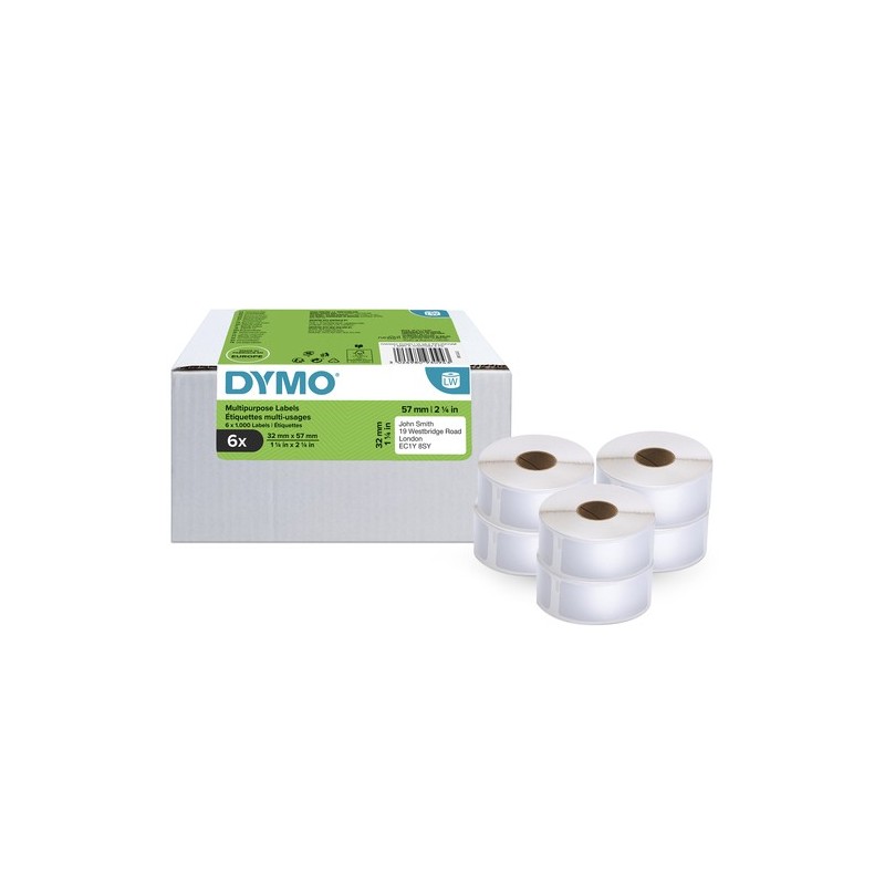 Dymo Étiquette 2093094 6-Pack Blanc