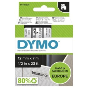 Dymo Ruban encreur S0720500 45010 Noir sur transparent