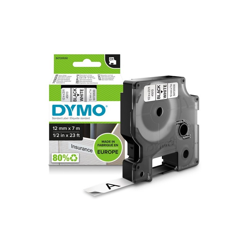 Dymo Ruban encreur S0720530 45013 Noir sur Blanc