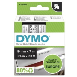 Dymo Ruban encreur S0720820 45800 Noir sur transparent