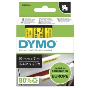 Dymo Ruban encreur S0720880 45808 Noir sur Jaune