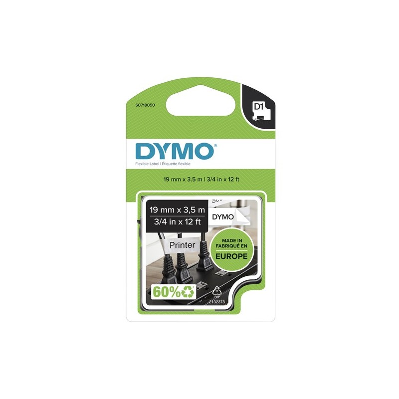 Dymo Ruban encreur S0718040 16957 Noir sur Blanc
