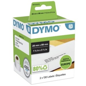 Dymo Étiquette S0722370 99010 Double pack Noir sur Blanc