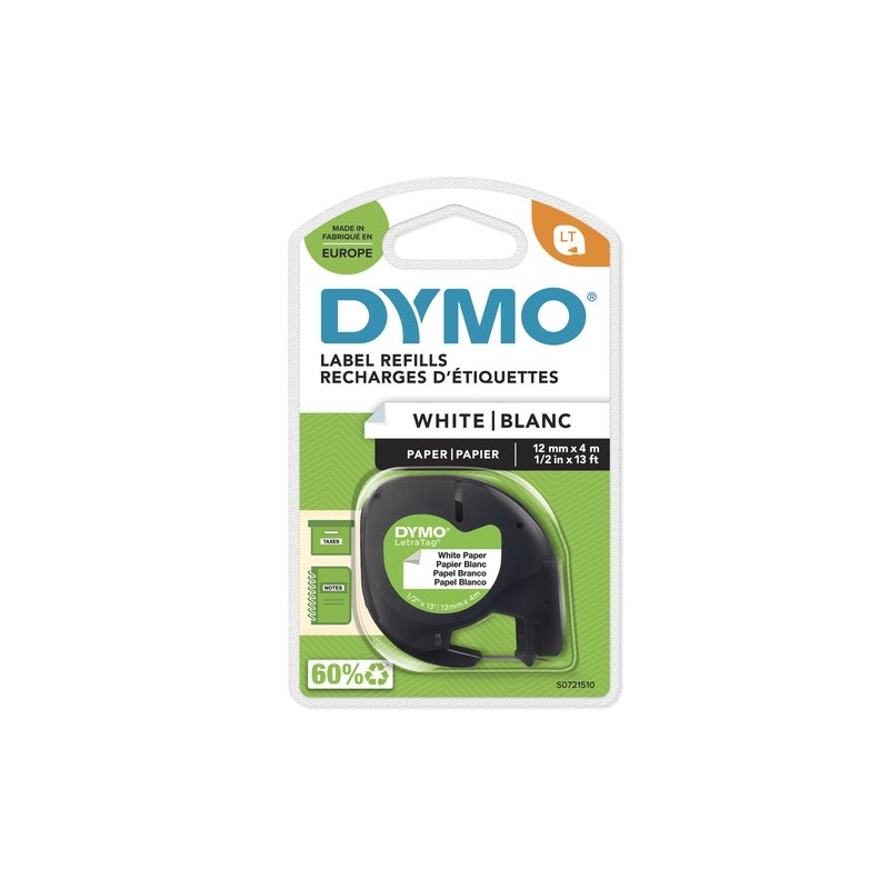 Dymo Ruban encreur S0721510 72150 Noir sur Blanc