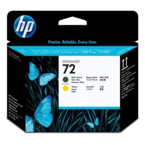HP Tête d impression C9384A 72 Mat Noir Jaune