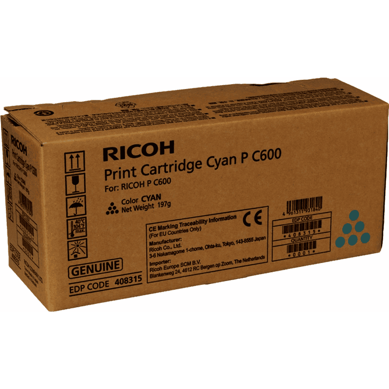 Ricoh Toner 408315 MP C600 Cyan