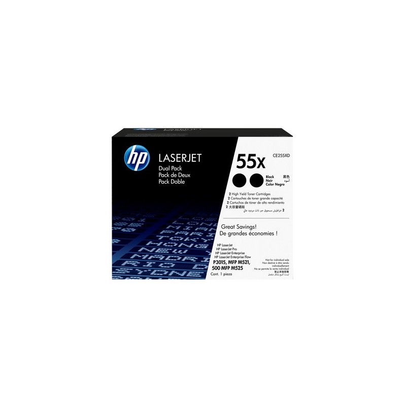 HP Toner CE255XD 55X XL Doppelpack Noir