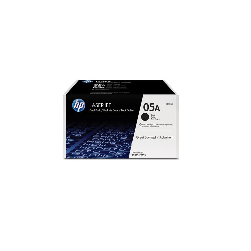 HP Toner CE505D 05A Double pack Noir