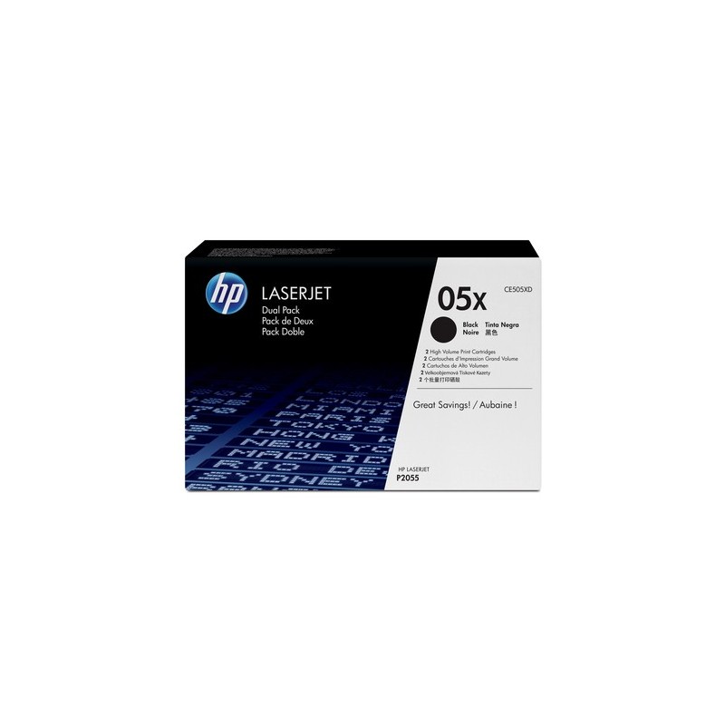 HP Toner CE505XD 05XD Double pack Noir