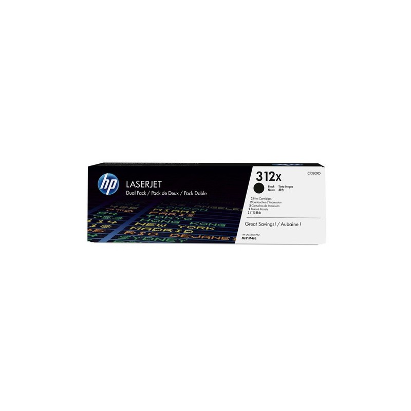 HP Toner CF380XD 312XD Double pack Noir