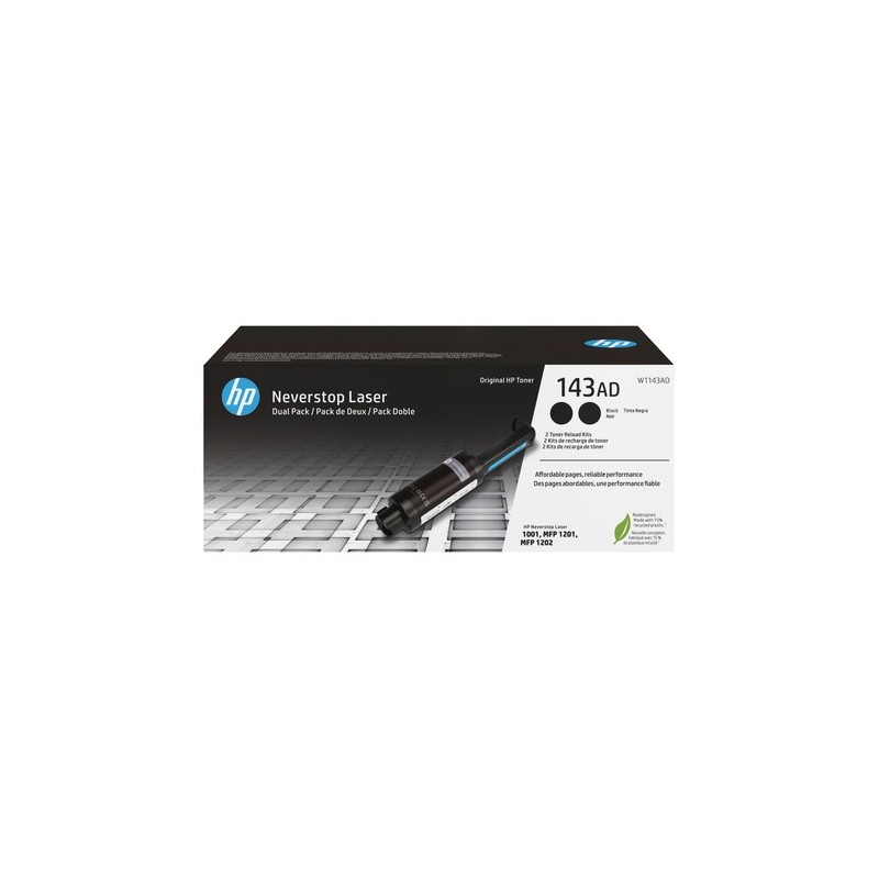 HP Toner W1143AD W1143AD Double pack Noir