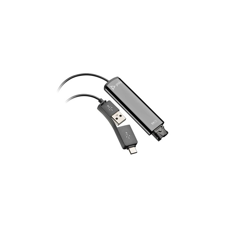 Poly Adaptateur 786C6AA DA75 USB to QuickDisconnect Noir