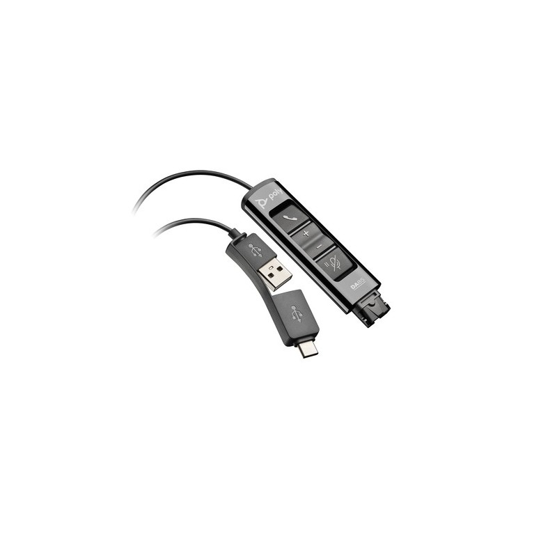 Poly Adaptateur 786C7AA DA85 USB to QuickDisconnect Noir