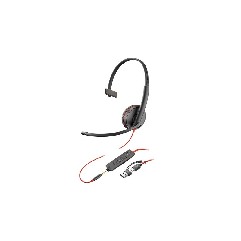 Poly Casque 8X227A6 Blackwire 3215 Mono USB-C Noir
