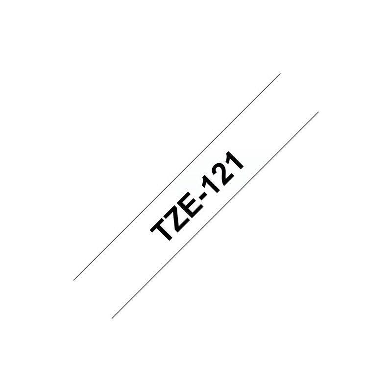 Brother Ruban encreur TZE121 TZE-121 Noir sur transparent