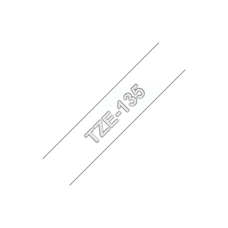 Brother Ruban encreur TZE135 TZE-135 Blanc sur transparent