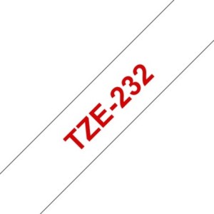Brother Ruban encreur TZE232 TZE-232 rouge sur Blanc
