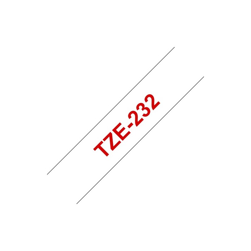Brother Ruban encreur TZE232 TZE-232 rouge sur Blanc