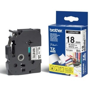 Brother Ruban encreur TZE241 TZE-241 Noir sur Blanc