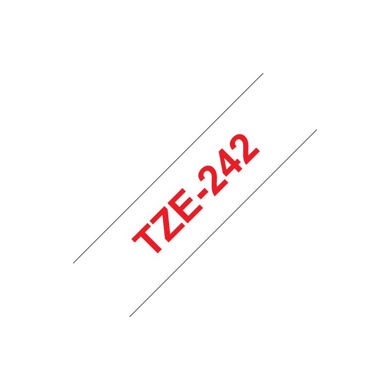 Brother Ruban encreur TZE242 TZE-242 rouge sur Blanc