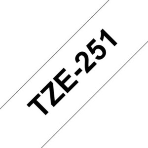 Brother Ruban encreur TZE251 TZE-251 Noir sur Blanc