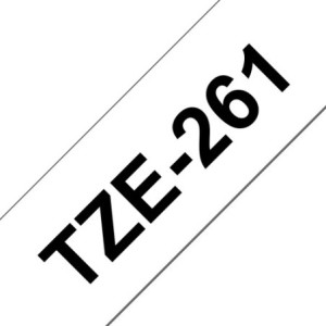 Brother Ruban encreur TZE261 TZE-261 Noir sur Blanc