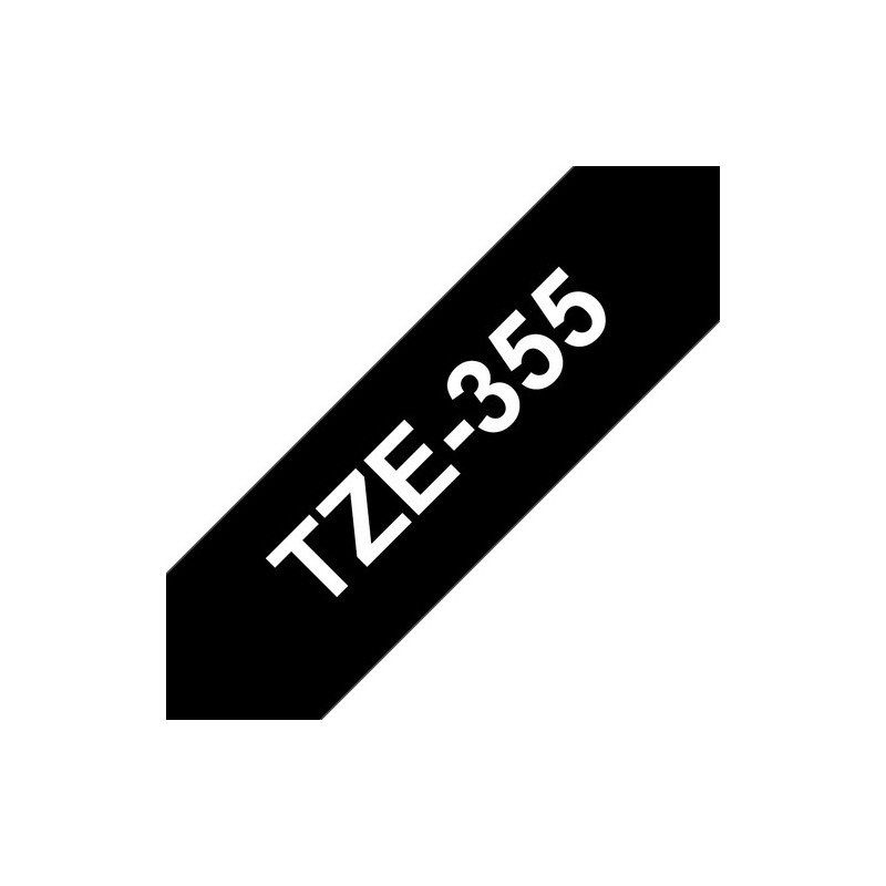 Brother Ruban encreur TZE355 TZE-355 Blanc sur Noir