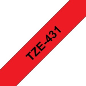 Brother Ruban encreur TZE431 TZE-431 Noir sur rouge