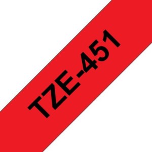 Brother Ruban encreur TZE451 TZE-451 Noir sur rouge
