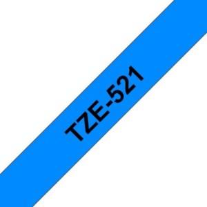 Brother Ruban encreur TZE521 TZE-521 Noir sur Bleu