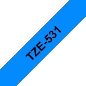 Brother Ruban encreur TZE531 TZE-531 Noir sur Bleu