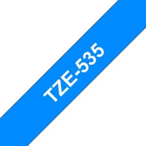 Brother Ruban encreur TZE535 TZE-535 Blanc sur Bleu