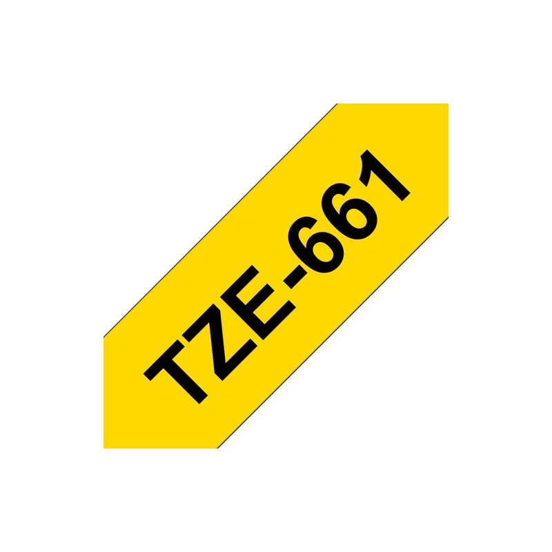 Brother Ruban encreur TZE661 TZE-661 Noir sur Jaune
