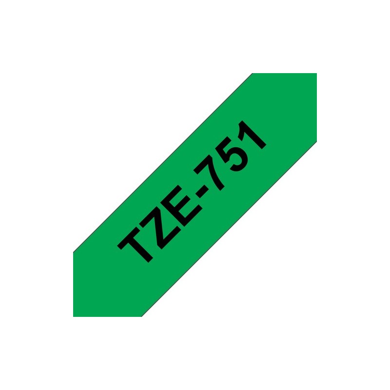 Brother Ruban encreur TZE751 TZE-751 Noir sur vert