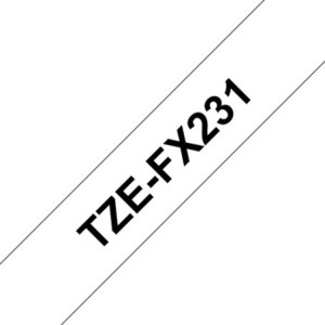 Brother Ruban encreur TZEFX231 TZE-FX231 Noir sur Blanc