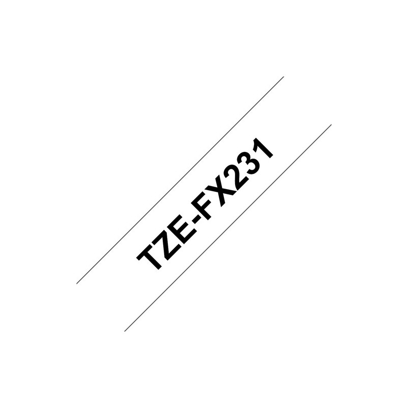Brother Ruban encreur TZEFX231 TZE-FX231 Noir sur Blanc