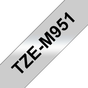 Brother Ruban encreur TZEM951 TZE-M951 Noir sur argent