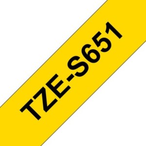 Brother Ruban encreur TZES651 TZE-S651 Noir sur Jaune
