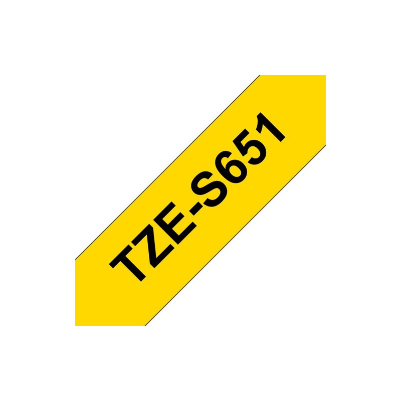 Brother Ruban encreur TZES651 TZE-S651 Noir sur Jaune