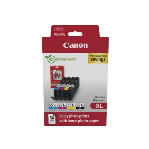 Canon Encre 6443B008 CLI-551XL XL Multipack BK C M Y